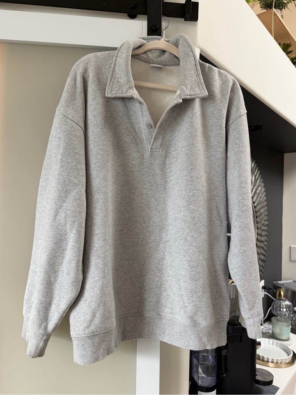 TNA Women's Light Grey Quarter-Snap Pullover Sweatshirt